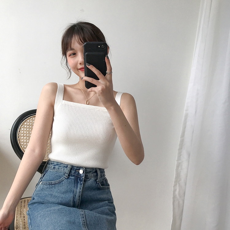 Áo vải dệt kim không tay thời trang cho nữ | BigBuy360 - bigbuy360.vn