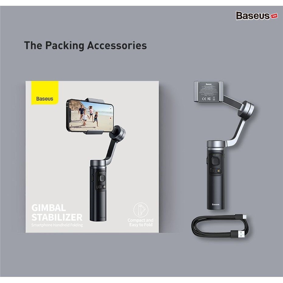 Gậy gimbal chống rung xếp gọn Baseus Control Smartphone Handheld Folding Gimbal Stabilizer | BigBuy360 - bigbuy360.vn
