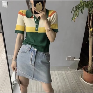 Áo len mongtoghi kẻ cổ đức