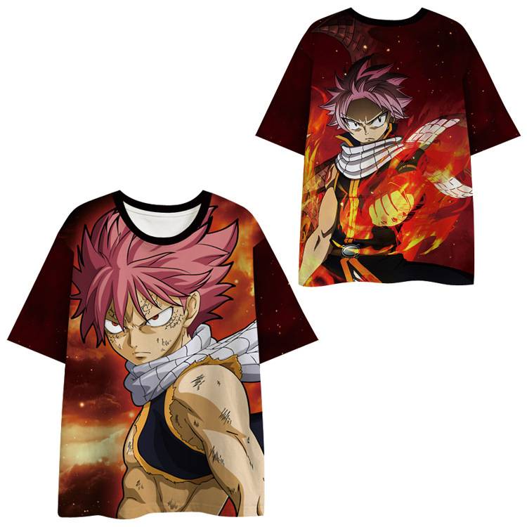 Áo Thun Ngắn Tay Dáng Rộng In Họa Tiết Anime FAIRY TAIL 3D Thời Trang Unisex