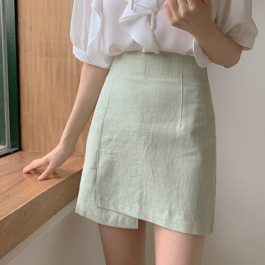 Chân váy chữ A lưng cao xinh xắn kiểu dáng đơn giản thời trang cho nữ 34615