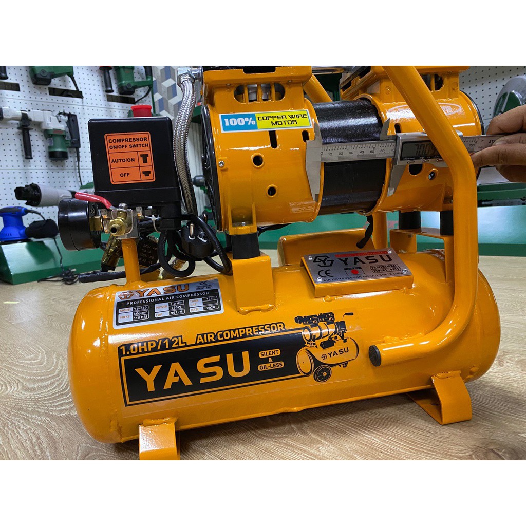 MÁY NÉN KHÍ KHÔNG DẦU YASU 1HP-12L YS-580 - HÀNG CHÍNH HÃNG