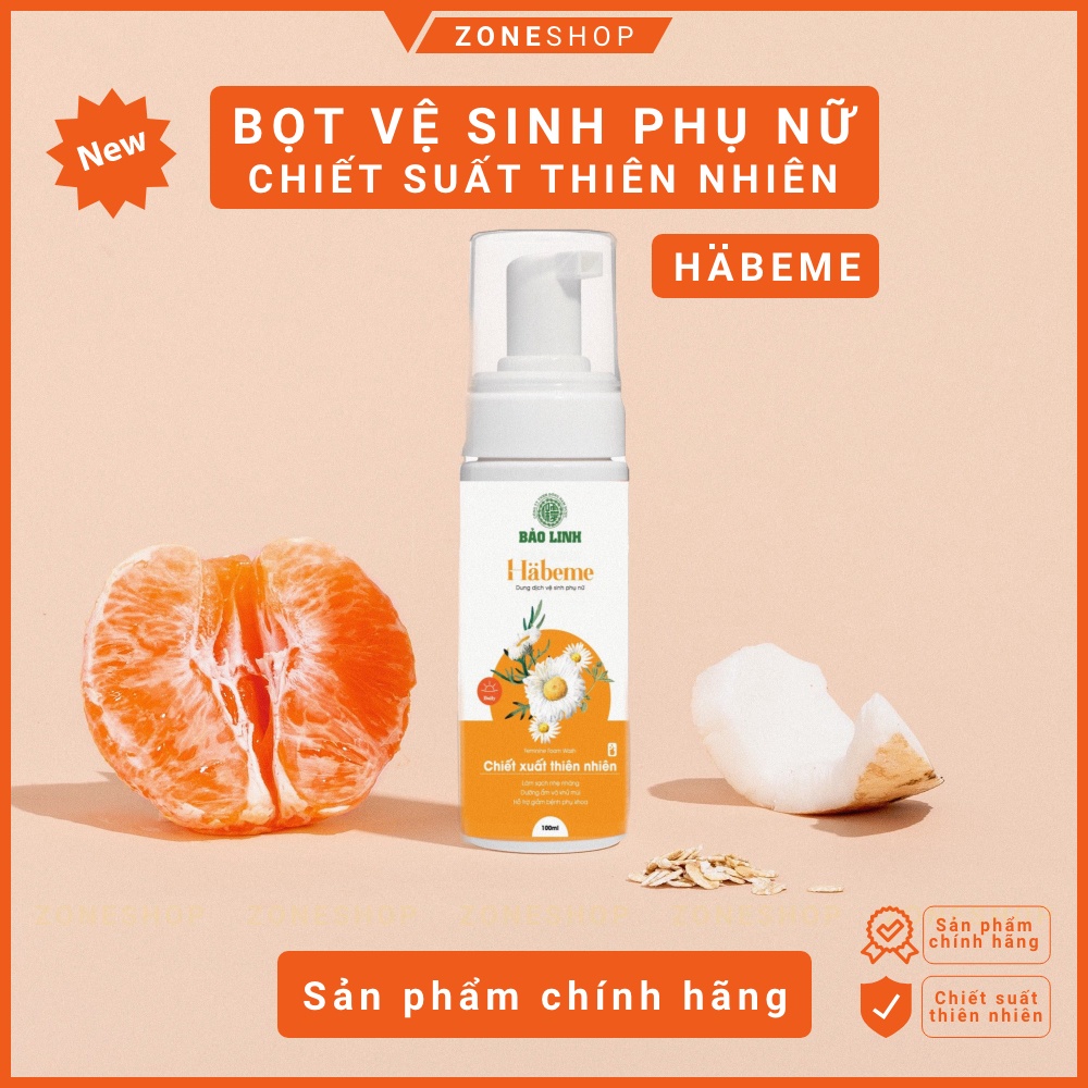 Dung dịch vệ sinh phụ nữ HABEME, bọt vệ sinh phụ nữ chiết xuất thiên nhiên, làm hồng, se khít - Bảo Linh ZONESHOP