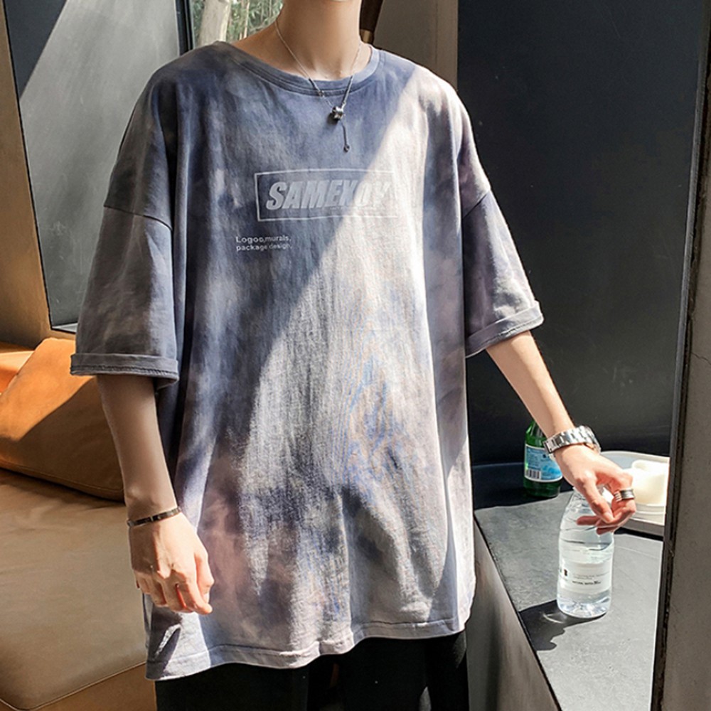 Áo Thun Nam Ngắn Tay SAMEXOY In Loang Hai Màu Cá Tính Style Hàn Quốc ZENKODLMEN AO TOP NAM 90000168