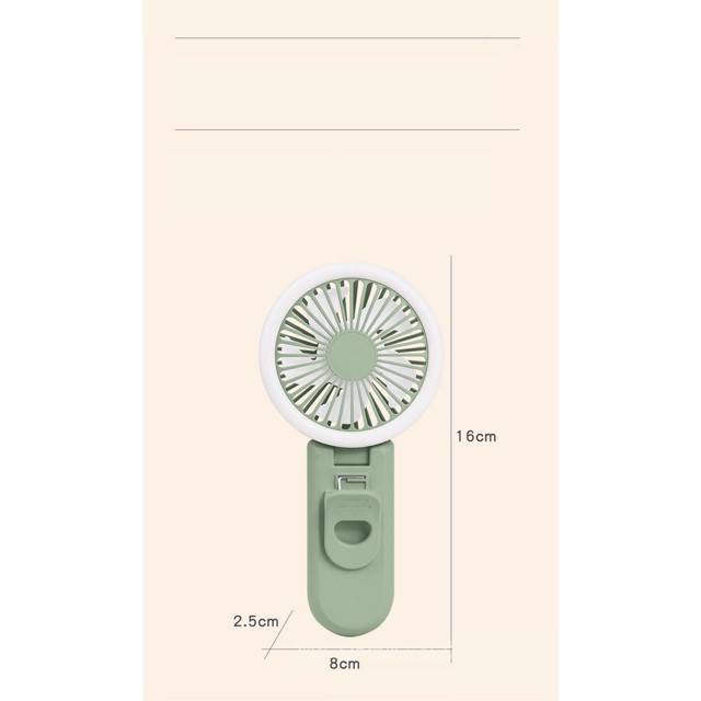 Quạt cầm tay đèn led kẹp mini gấp 90 độ chính hãng Yase siêu mát