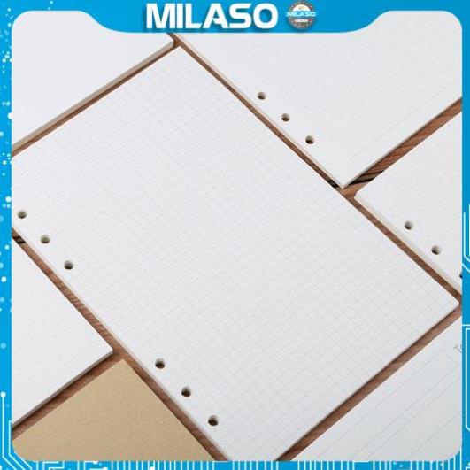 Giấy sổ còng MILASO ruột sổ còng A5 A6 6 lỗ trơn, caro, kẻ ngang đa dạng SN-001341