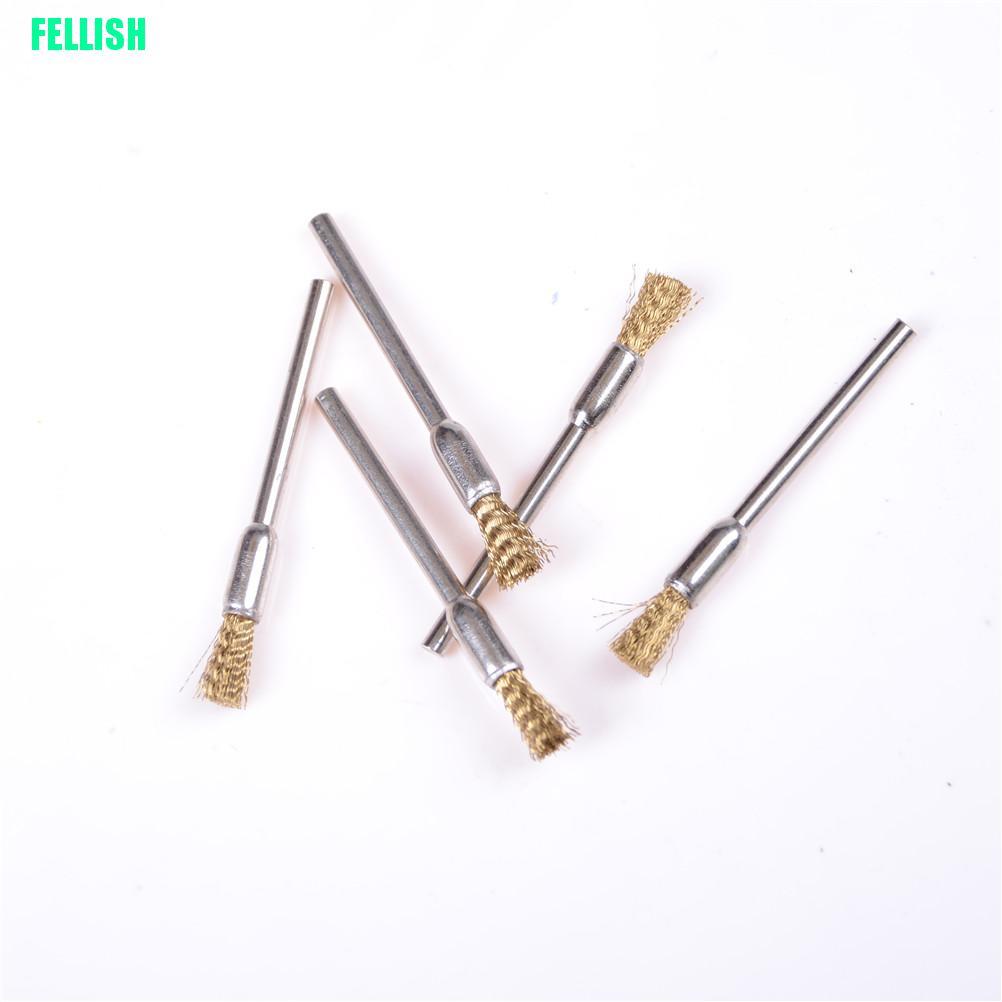 Bộ 5 bàn chải bằng dây đồng đánh bóng loại bỏ rỉ sét cỡ 3mmx5mm tiện dụng