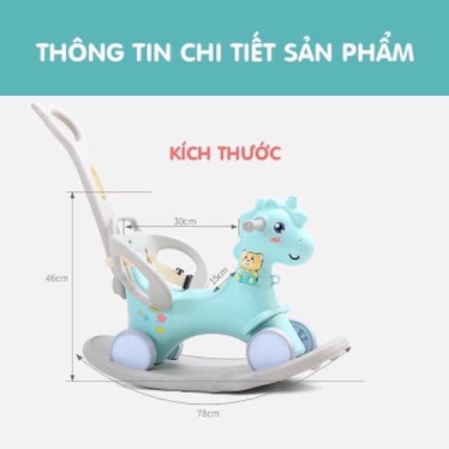 Ngựa 2 trong 1 bập bênh + xe chòi chân Holla phiên bản cao cấp 2020