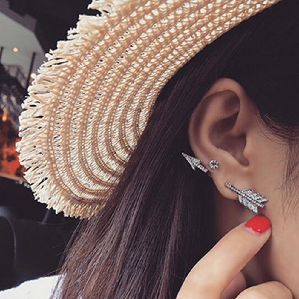 1 Đôi Khuyên Tai Hình Mũi Tên Và Nơ Cá Tính Thời Trang