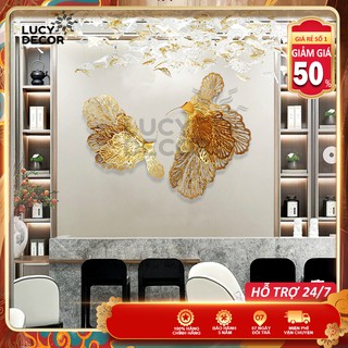 Tranh sắt treo tường bông hoa nghệ thuật decor cỡ lớn trang trí phòng sang trọng phong cách Châu Âu mã A1025