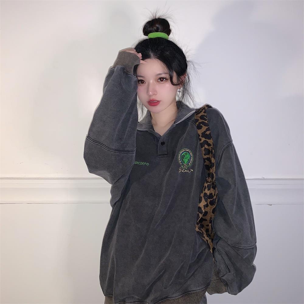 Áo Thun polo Tay Dài Có 2 Màu Thời Trang Cổ Điển Cho Nữ