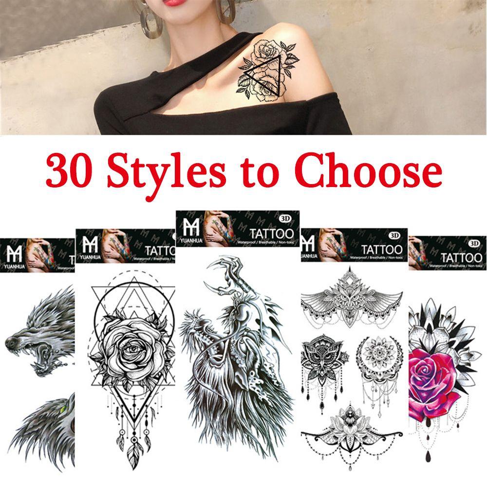 FORBETTER Hình Xăm Dán Tạm Thời Henna Màu Đen Phong Cách Mandala Lãng Mạn