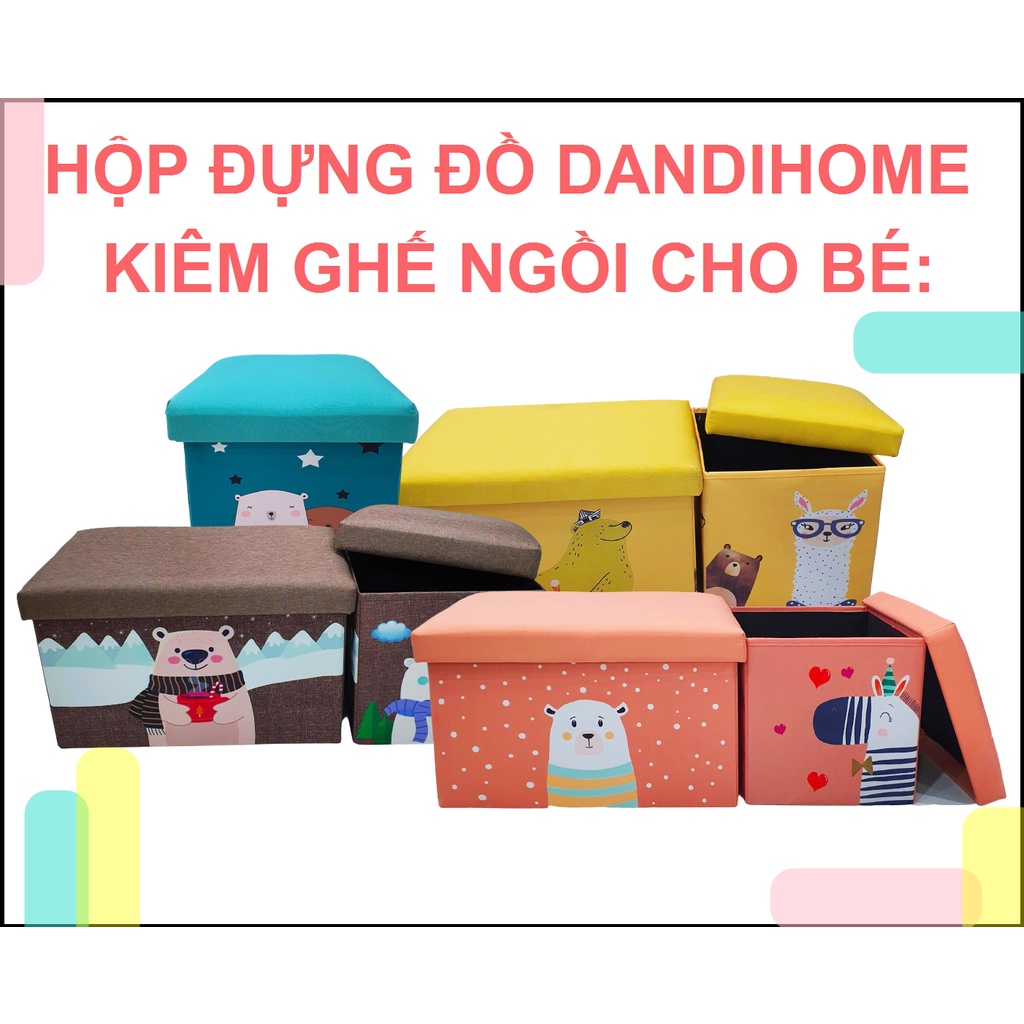 Hộp đựng đồ DandiHome kiêm ghế ngồi cho bé, kê chân văn phòng tiện lợi