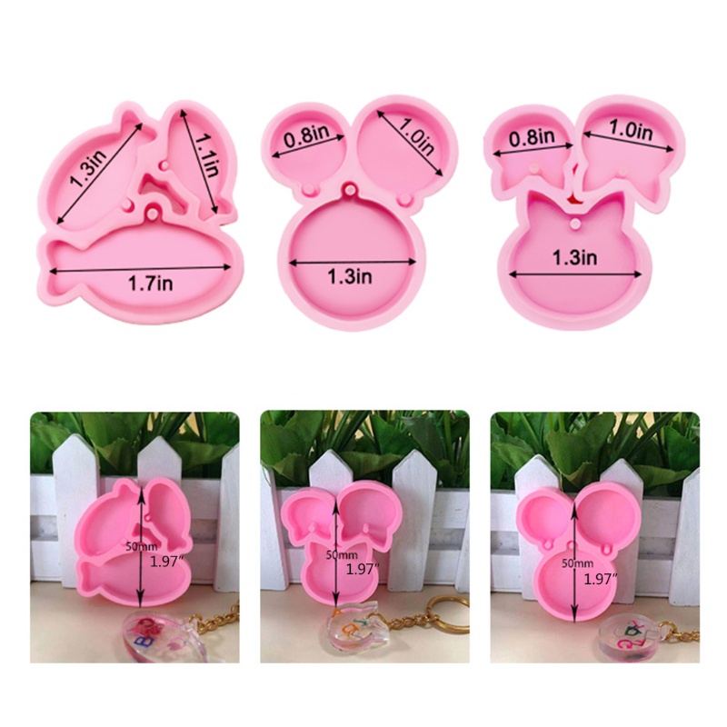 Khuôn Silicone Làm Móc Khóa Hình Đầu Mèo