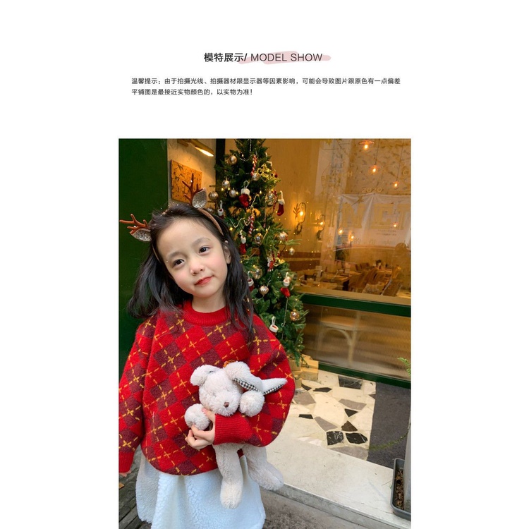 Áo Sweater Lông Cừu Dày Dặn Cổ Tròn Dáng Rộng Thời Trang Hàn Quốc 2022 Cho Bé Gái