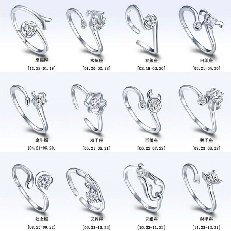 Nhẫn đeo ngón tay dạng hở mạ bạc 925 đính đá nhân tạo thời trang