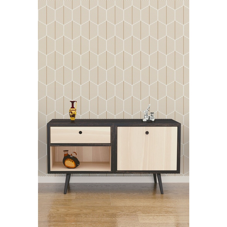 Decal dán tường mẫu lục giác - Chống thấm/chống bẩn - Dán phòng ngủ - Tấm 500x60cm - HN Decor
