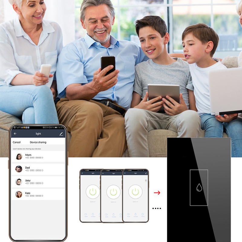 2023 New tuya 20A Máy nước nóng chuyển đổi thông minh chúng tôi Wifi Cảm ứng tường chuyển đổi thời gian điều khiển từ xa làm việc với Google nhà và Alexa okase