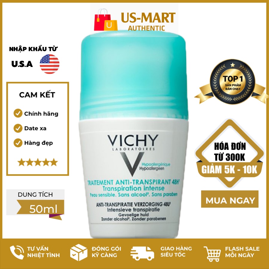 Lăn khử mùi Vichy 48h
