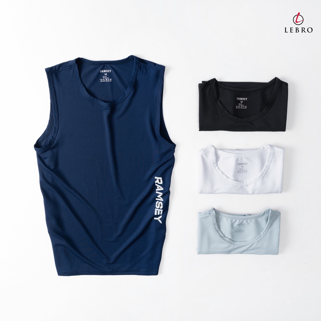 Áo ba lỗ tank top nam LEBRO chất vải thoáng mát co giãn phù hợp tập gym chơi thể thao RTT-101