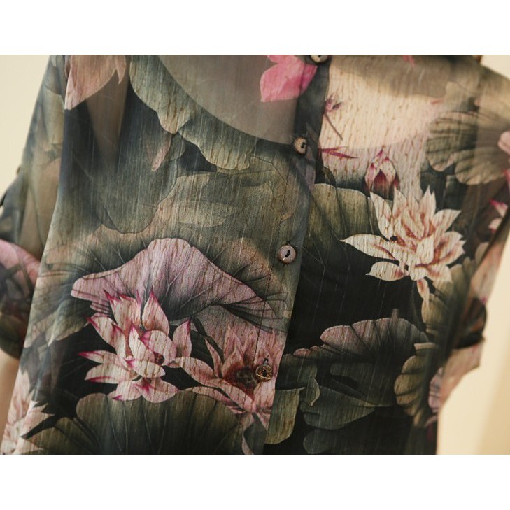 Aó khoác dài - áo CARDIGAN - áo kiểu nữ mùa hè 2019 chất voan dài tay họa tiết hoa SP.01527 | BigBuy360 - bigbuy360.vn