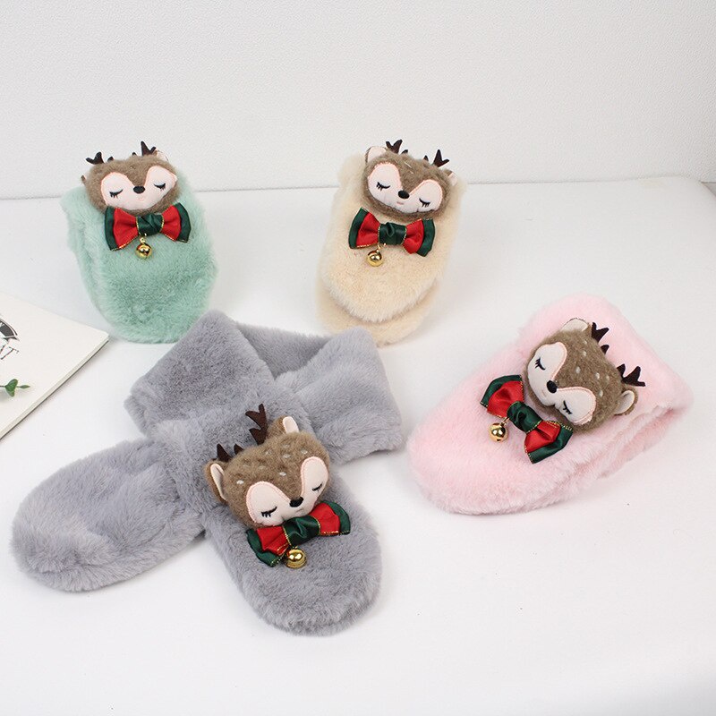 Khăn Choàng Cổ Bằng Lông Nhân Tạo Mềm Mại Dày Dặn Giữ Ấm Mùa Thu Đông Cho Bé