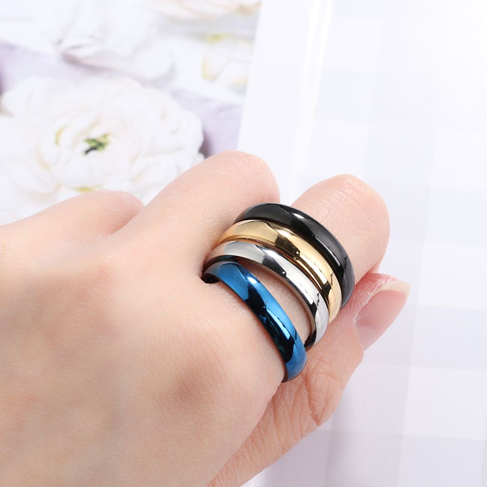Nhẫn Thép Không Gỉ Mỏng Nhiều Màu Thời Trang Kích Thước 5-12 Cho Nữ