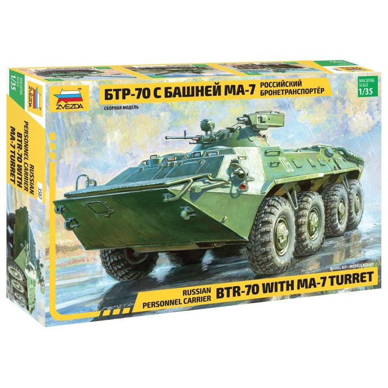 Mô hình quân sự Xe bọc thép BTR-70 tháp pháo MA-7 tỉ lệ 1/35 Zvezda