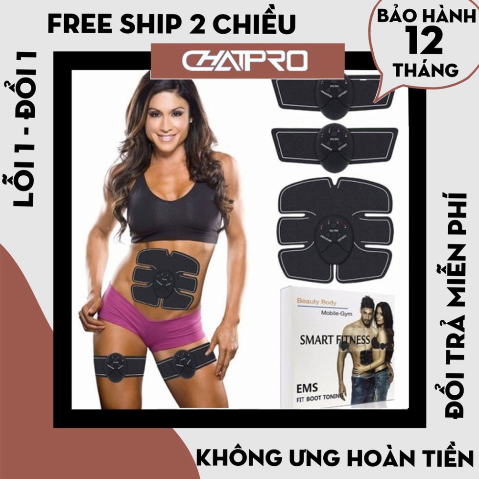 [Hàng Chính Hãng] Máy Tập Cơ Bụng 6 múi EMS SMART FITNESS ( bộ 3 sản phẩm 1 bụng 2 tay) - Bảo Hành 12 Tháng . .