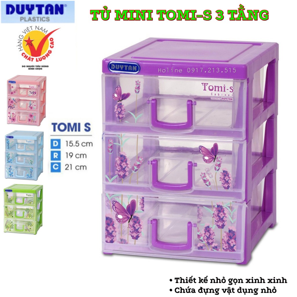 Tủ nhựa Duy Tân Mini Tomi S - 3 ngăn