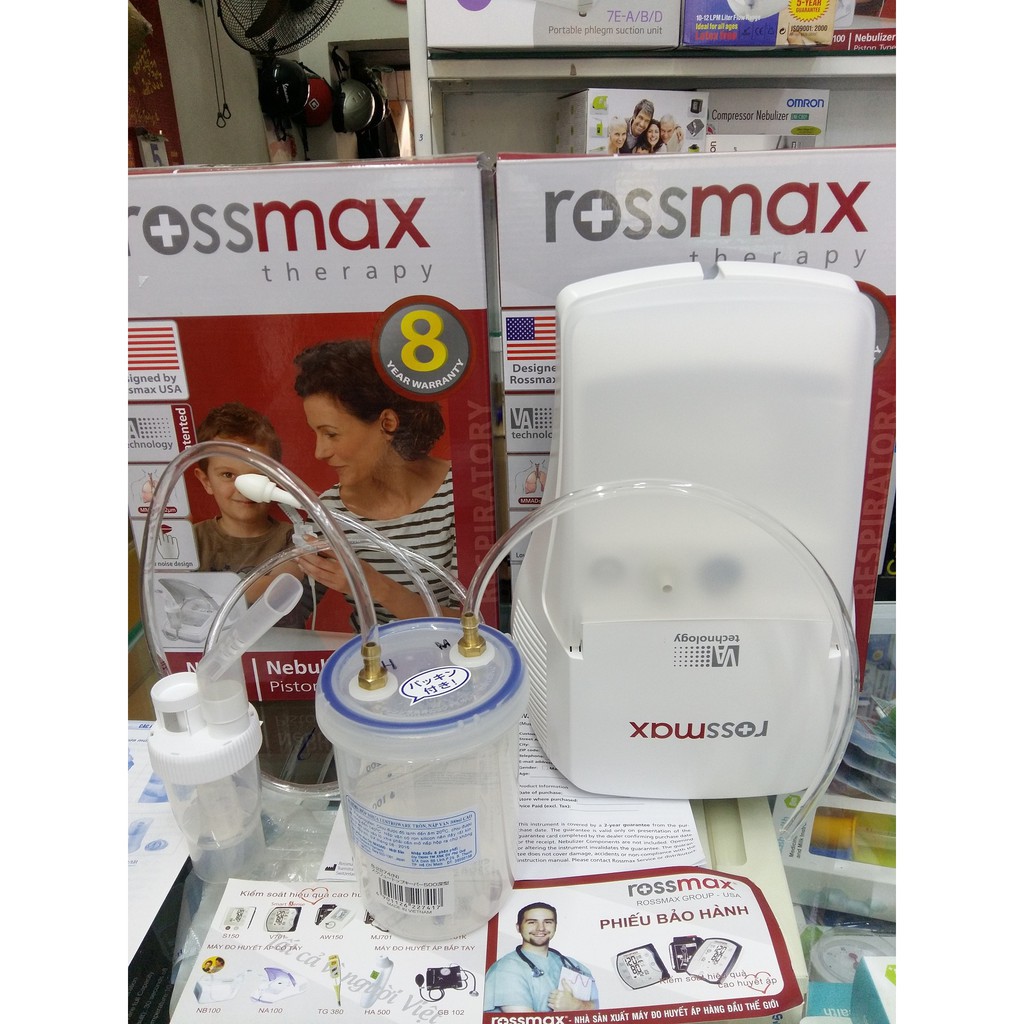 MÁY HÚT RỬA DỊCH MŨI,XÔNG HỌNG 2 TRONG 1 ROSSMAX MỸ NA100  tặng hút mũi 2 dây cho bé