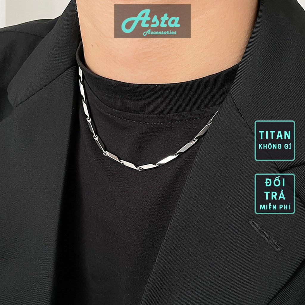 Dây chuyền nam vòng cổ Xích Trơn Thời Trang Basic Asta Accessories nam nữ unisex Titan màu bạc đẹp không gỉ - Xích Trơn