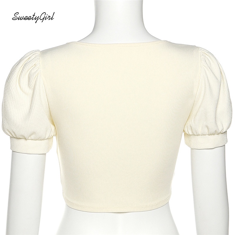 Áo Thun Ngắn Tay Dáng Ôm Cổ Vuông Màu Trơn Thời Trang Dành Cho Nữ 2022