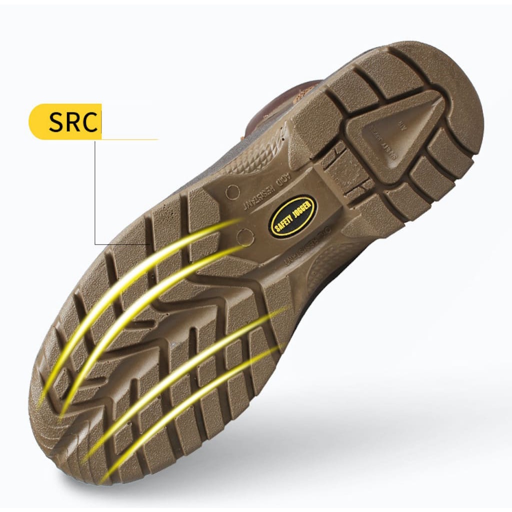 Giày bảo hộ lao động Jogger Rush S3 da ngựa siêu bền chống thấm nước giày bảo hộ lao động cao cổ Nâu (Hàng chính hãng)