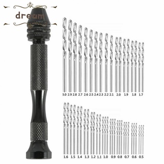【DREAMLIFE】49 Pc Drill Bits Kit With Micro Spiral Hand Push Drill For Tool/Model Making New