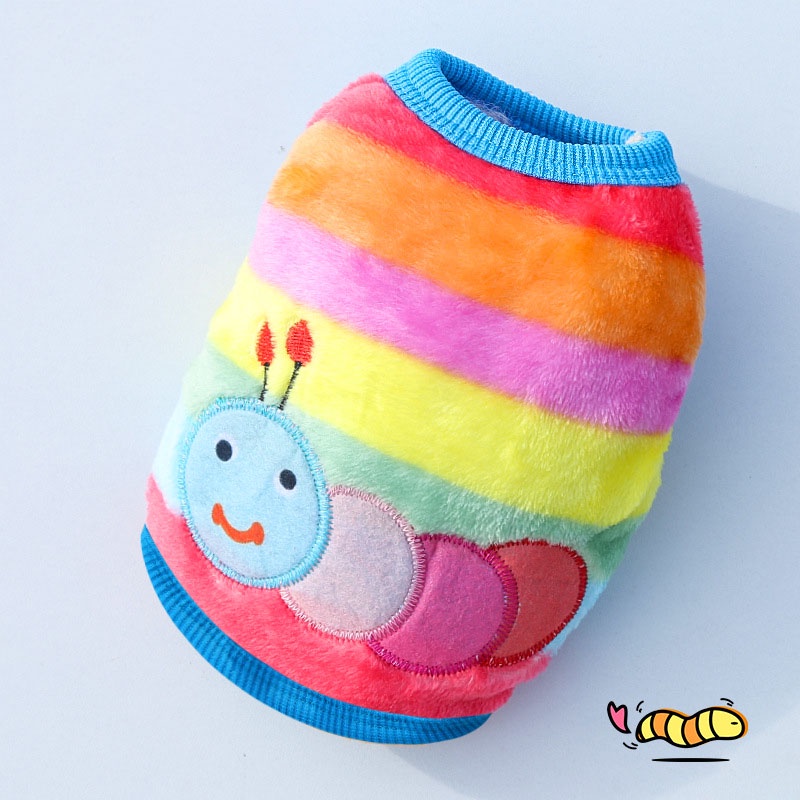 Trang Trí Phim Hoạt Hình Mùa Thu Và Mùa đông Quần áo Vật Nuôi Chất Liệu Vải Nỉ Chó Mèo Quần áo Vest Ấm áp Và Thoải Mái Và Dễ Dàng để Làm Sạch Bốn Kiểu