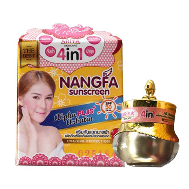 Kem chống nắng Nangfa Thái Lan hũ vàng tác dụng 4 trong 1 hộp 15g - KCN