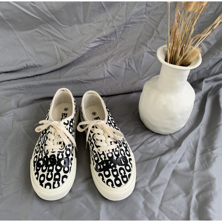 Giày Thể Thao Nữ AlyPony 2021 Ulzzang cổ thấp có chữ CDG