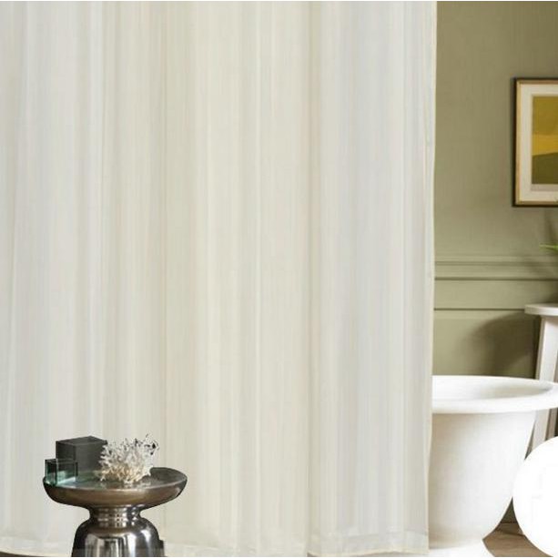 1.8m x 1.8m dài Rèm cửa phòng tắm chống nước vải dày poly sọc vàng lợt