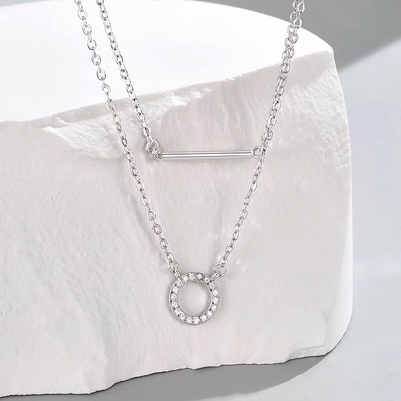 Dây chuyền kép hình học+ Cam kết 100% bạc s925
