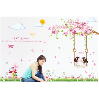 Decal dán tường xích đu tình nhân BINBIN PK221 (Kích thước:130x150cm)