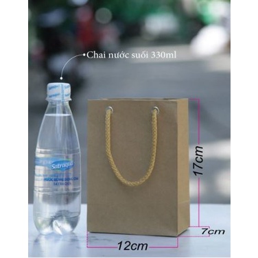 10 túi giấy Kraft nhỏ mẫu 7 size 17x12x7 cm đựng đồ nhỏ gọn