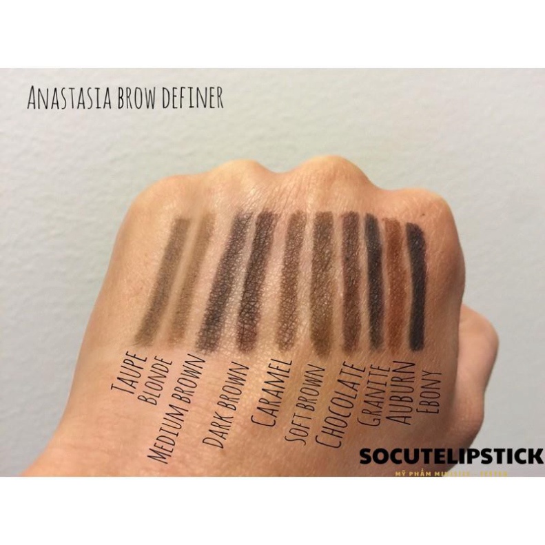 [CÓ BILL US] [Minisize] Chì kẻ mày đầu vát Anastasia Beverly Hills Brow Definer Màu Ebony - Dark Brown - Medium Brown