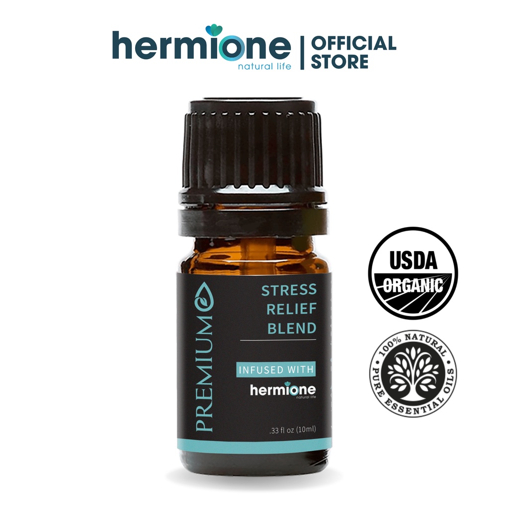 Tinh Dầu Giảm Stress - Stress Relief Blend Hermione Natural Life, Thiên Nhiên Nguyên Chất, Thơm Dịu Nhẹ, Xông Thư Giãn