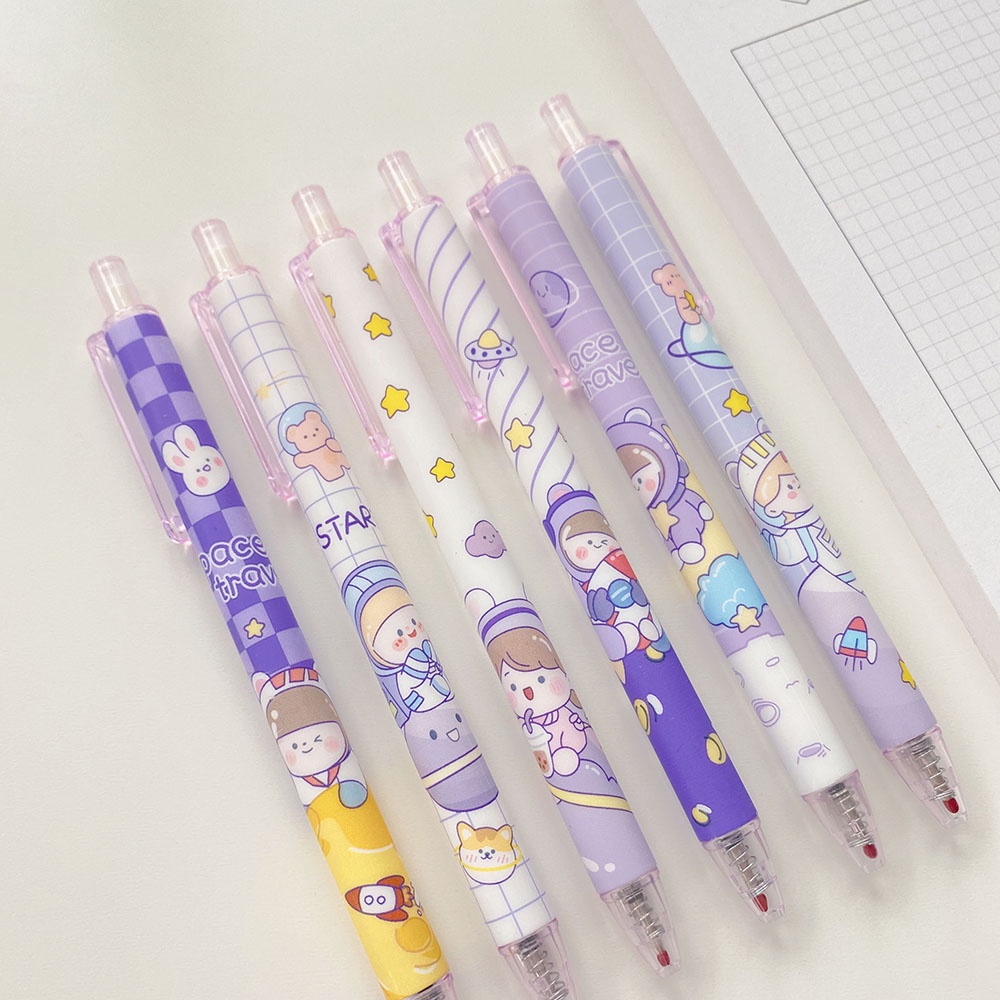 Enjoymore Bút Bi Cute Astronaut Phi Hành Gia Dễ Thương Ngòi Bấm Học Sinh Viết Bi Nước Mực Gel Màu Xanh Muji