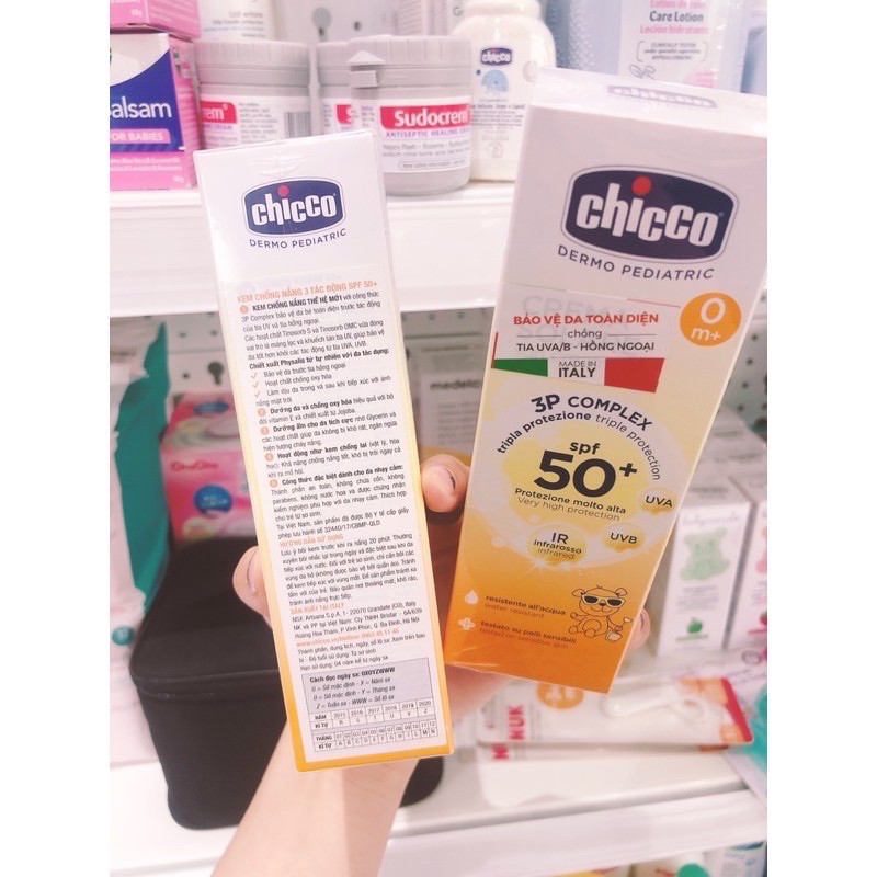 Kem Chống Nắng 3 Tác Động SPF 500+ Chicco Chính Hãng Nhập Khẩu Ý