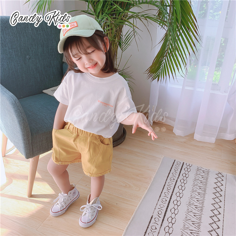 Quần Short Cotton Màu Trơn Dễ Phối Đồ Cho Bé 1-8 Tuổi