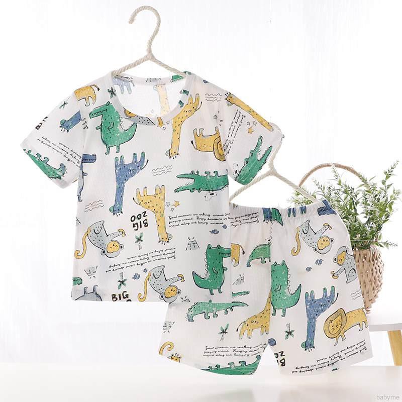 Set Áo Thun Tay Ngắn &amp; Quần Short In Hình Chuột Mickey Cho Bé