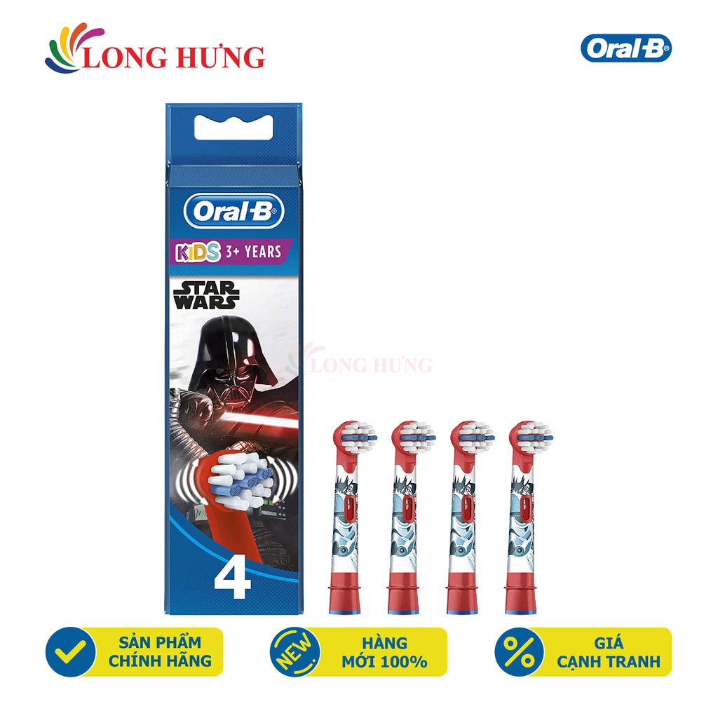 Đầu bàn chải thay thế bàn chải điện trẻ em Oral-B Disney Stages Power Star Wars (Set 4 cái) - Hàng nhập khẩu