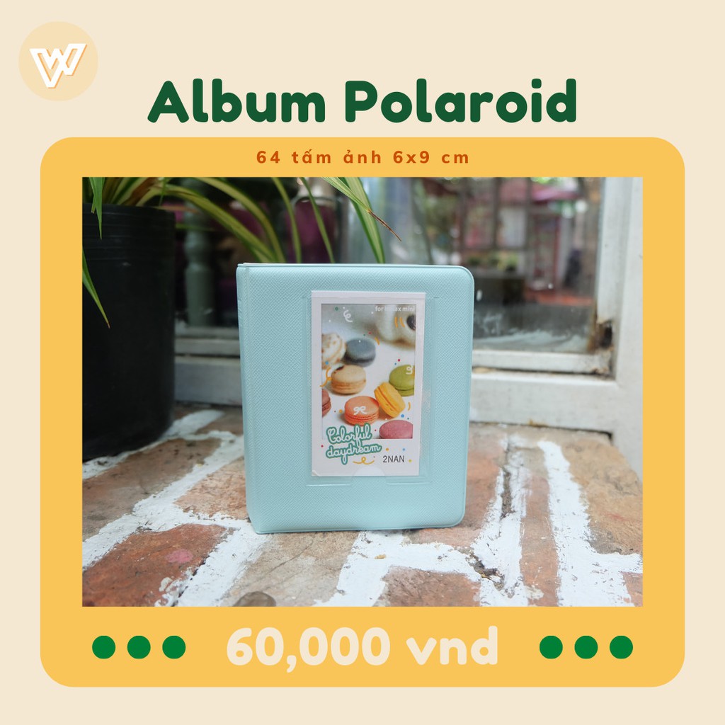 Album Polaroid màu trơn đựng 65 hình kích thước 6x9